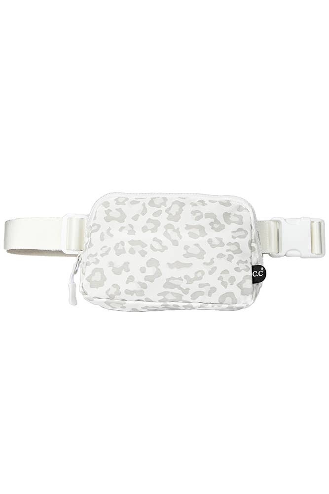 C.C Leopard Pattern Fanny Pack: Gray