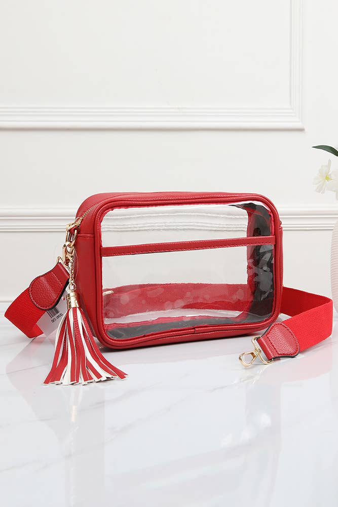 Clear PU Cross Body Camera Bag: Gold