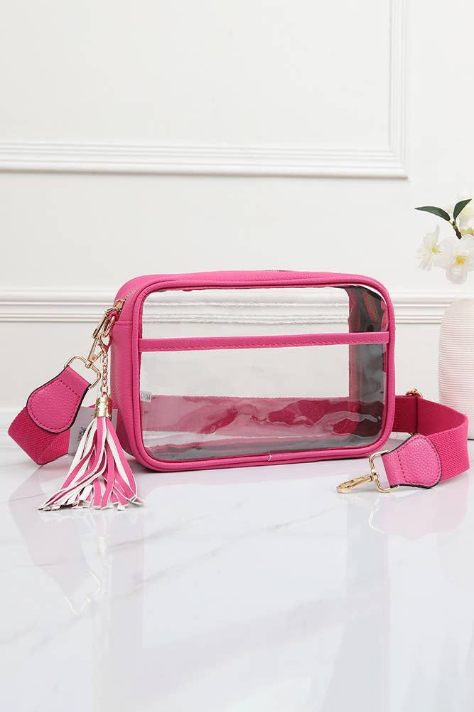 Clear PU Cross Body Camera Bag: Gold