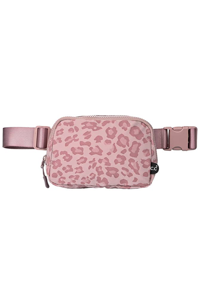 C.C Leopard Pattern Fanny Pack: Gray