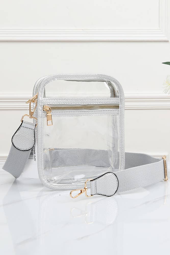 Clear PU Cross Body Mini Bag: Leopard