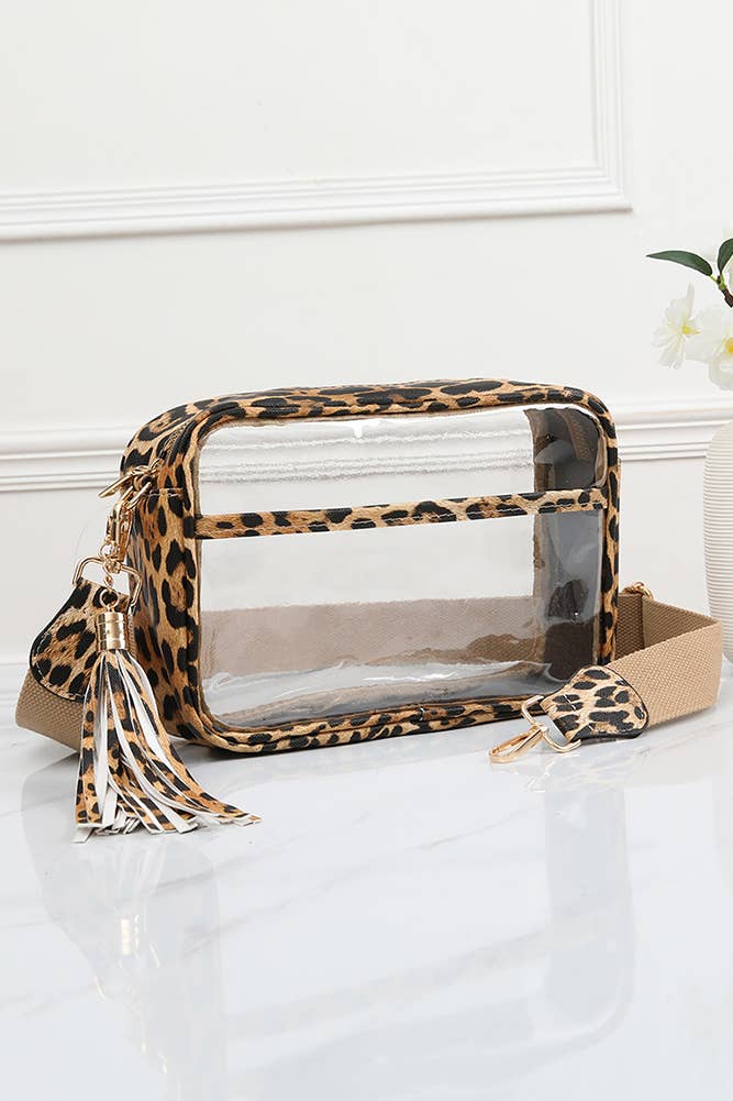 Clear PU Cross Body Camera Bag: Gold
