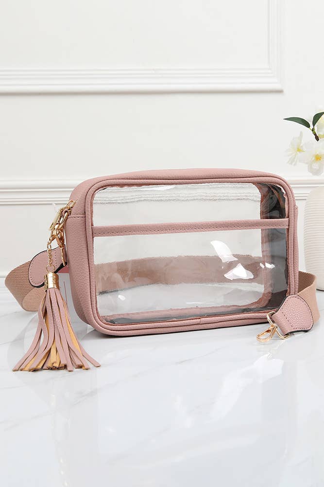 Clear PU Cross Body Camera Bag: Gold