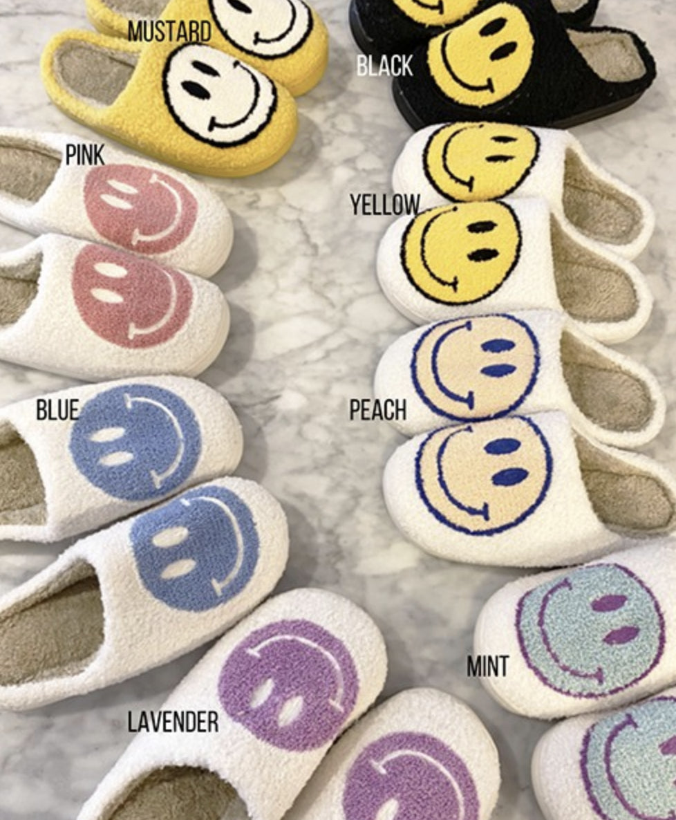 Smiley Cozy Slippers- yellow