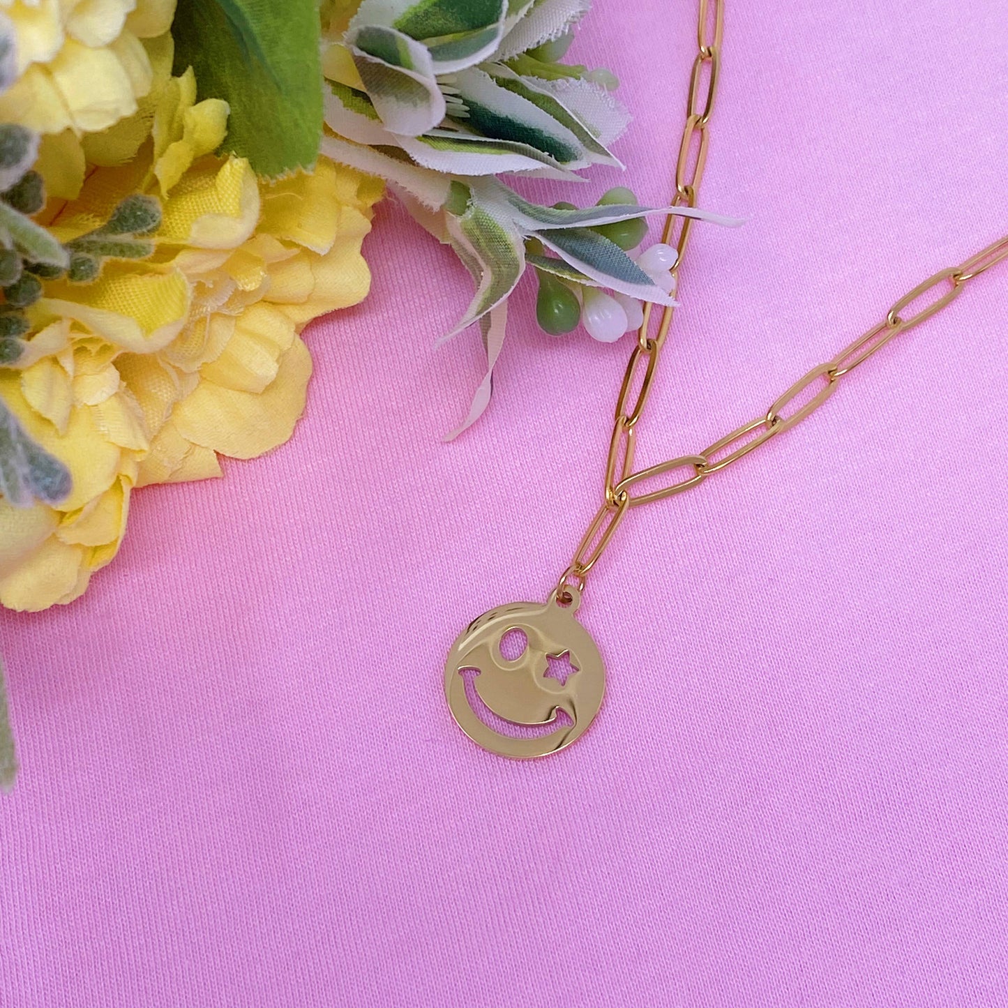 Winking & Happy Necklace