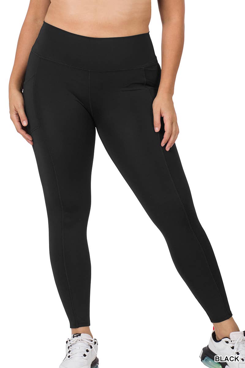Plus Athletic Wide Waistband Full Length Leggings