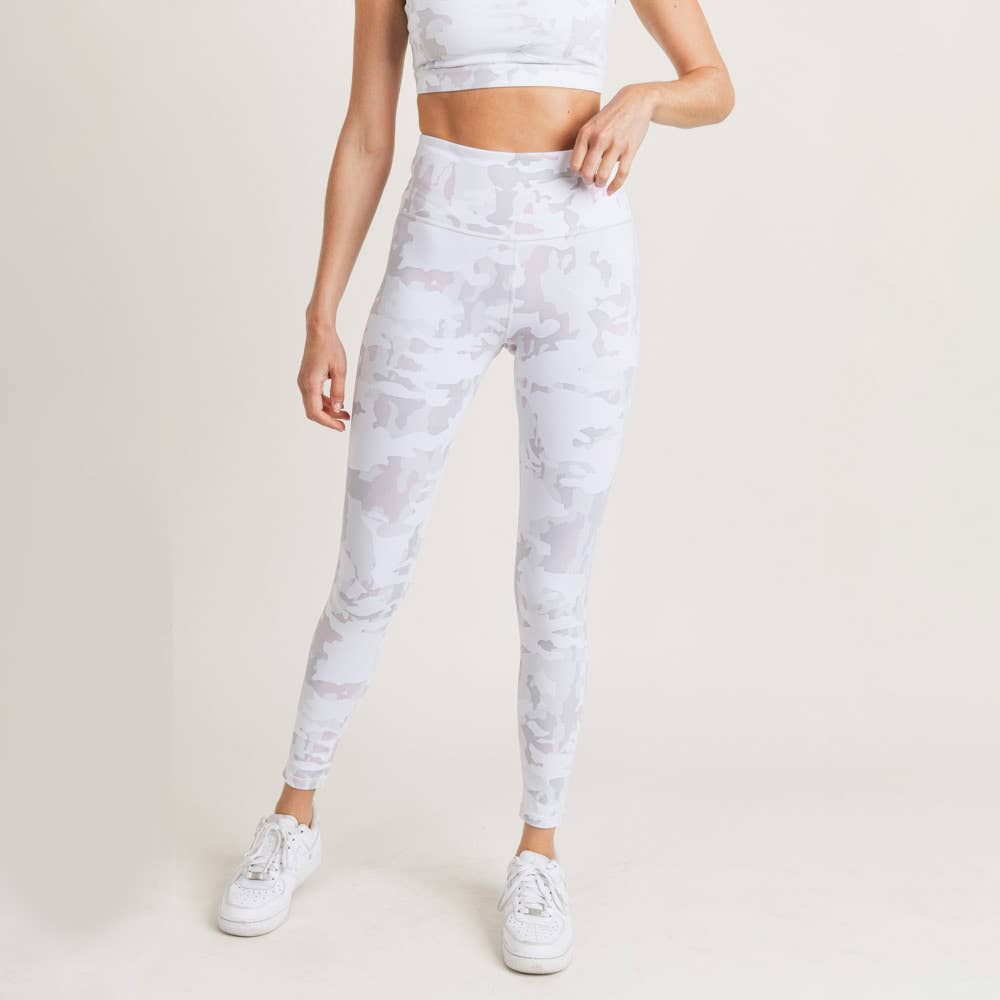 Pink Dawn Camo Print High-Waisted Leggings