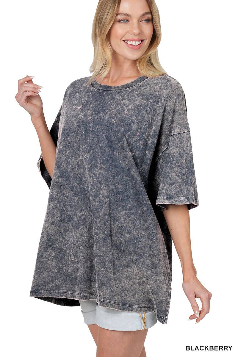 42POPS - ..SC152785 ACID WASH COTTON OVERSIZED TEE