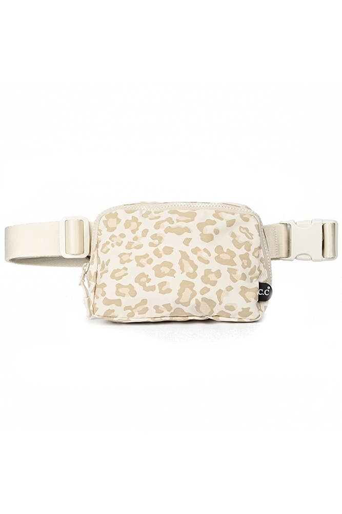 C.C Leopard Pattern Crossbody Beige