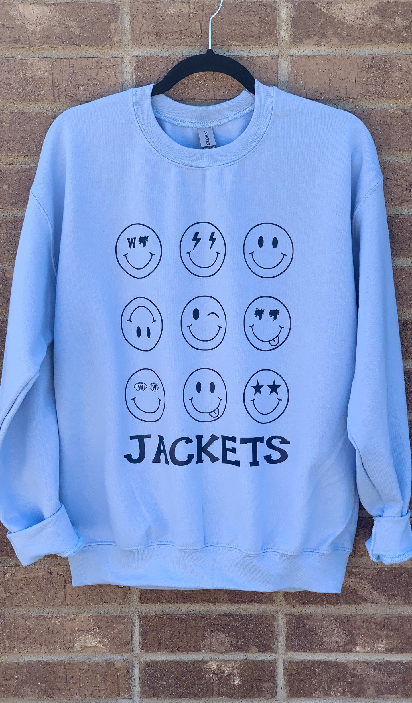 Jackets Smiley Face Sweatshirt-blue