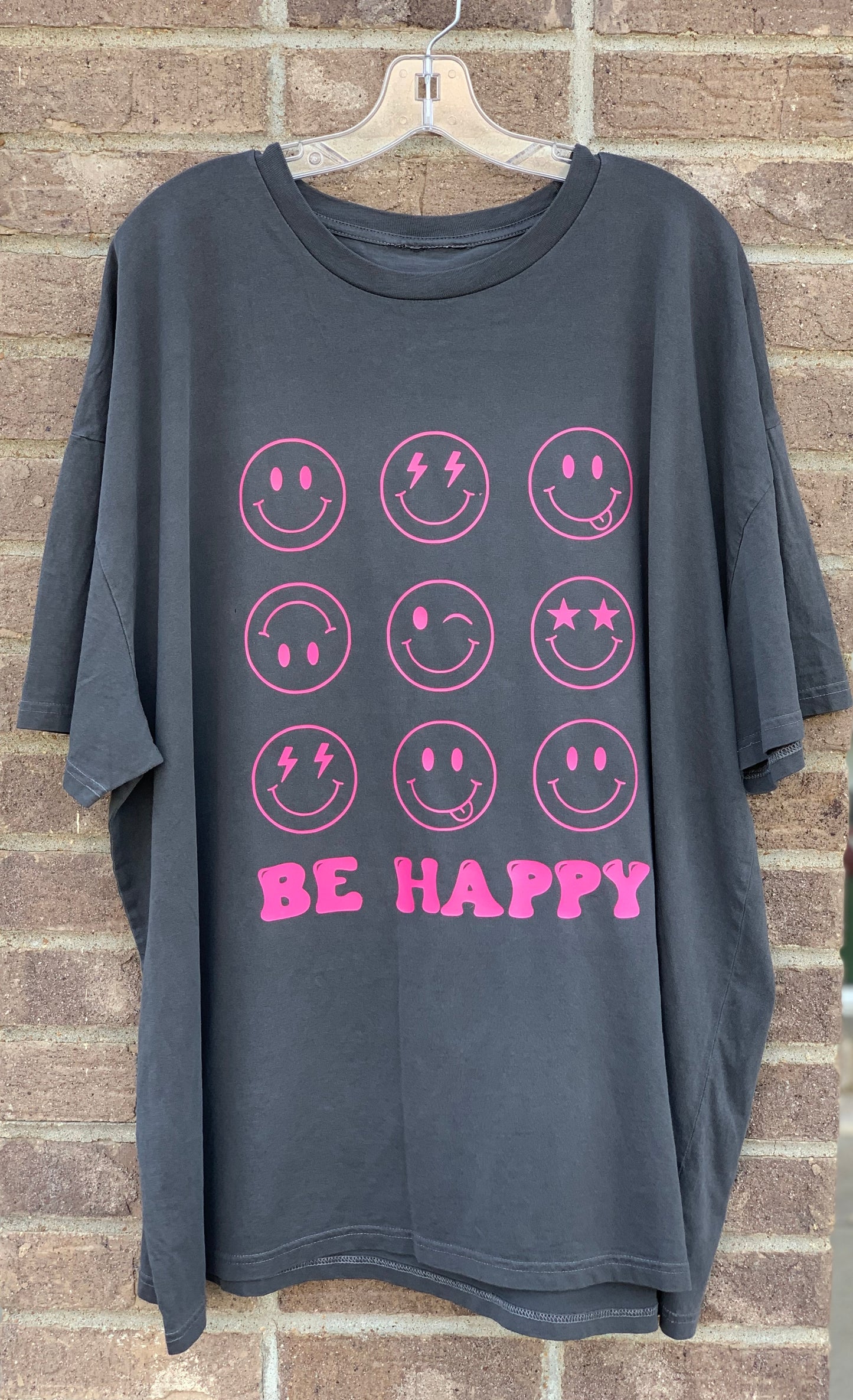 Smiley Face Oversized Boyfriend Tee