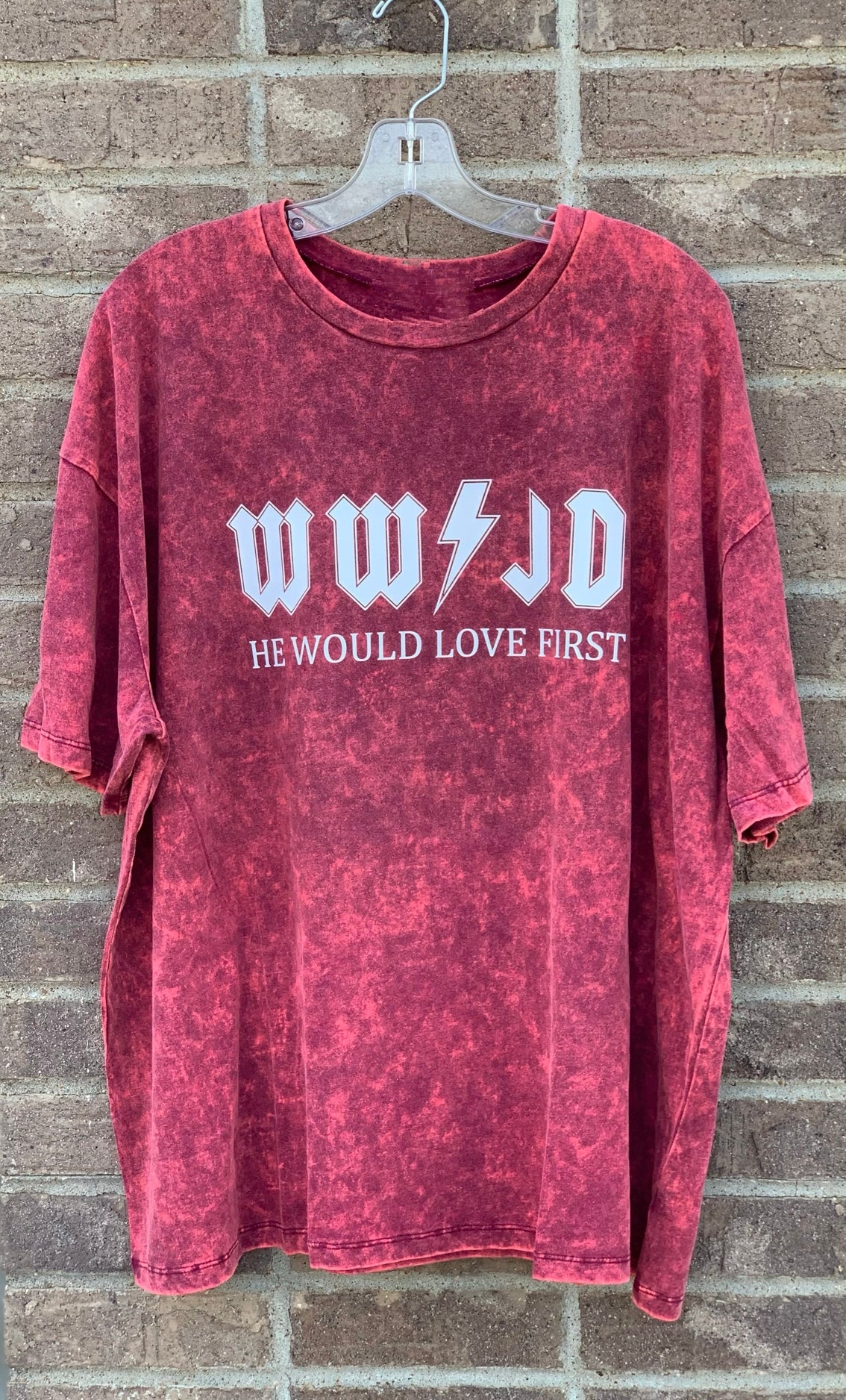 What Would Jesus Do Oversized Acid Wash Tee