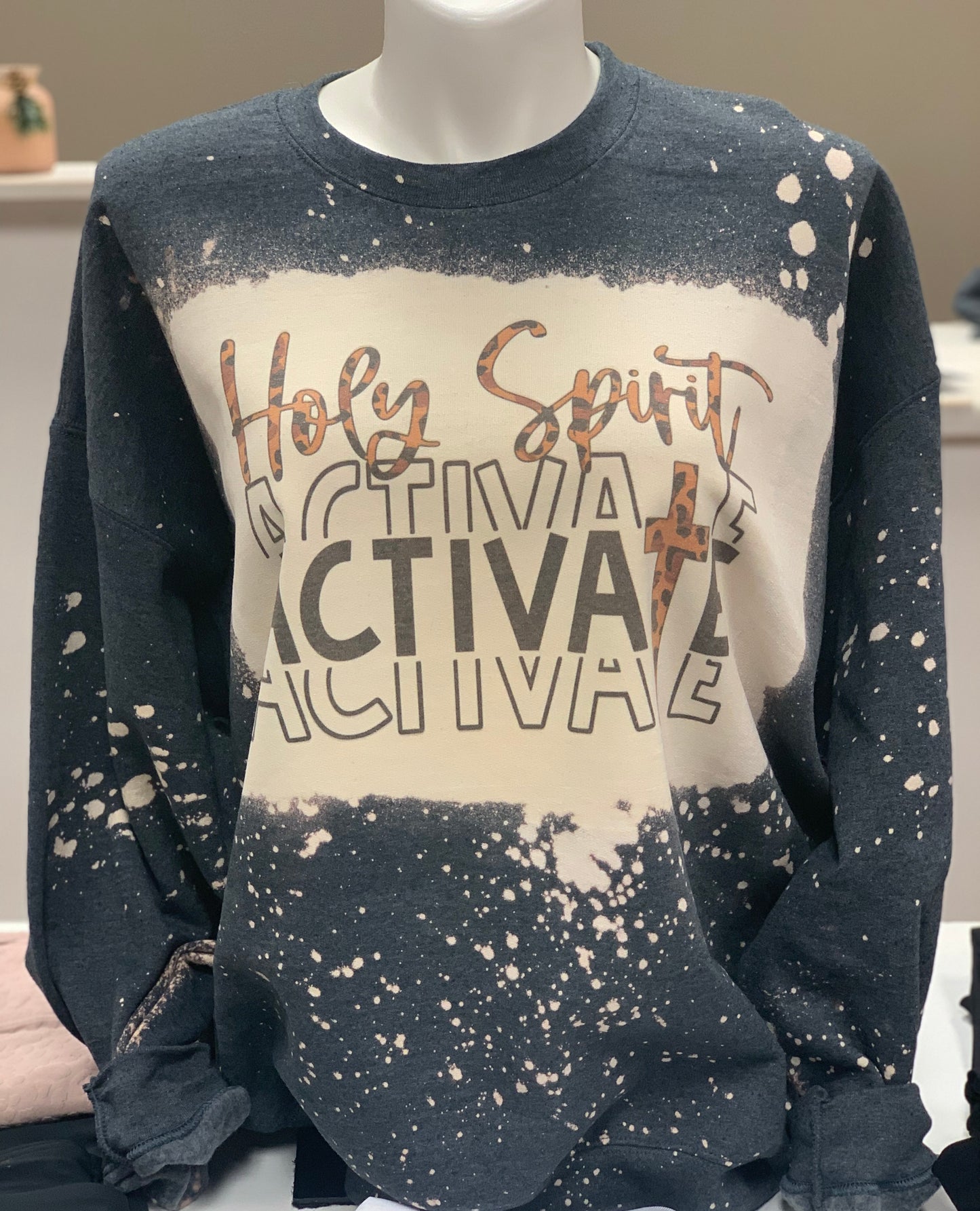 Pre Order Holy Spirit Activate Bleached Sweater