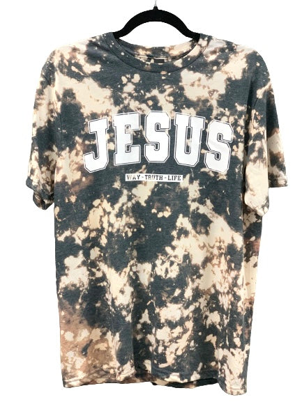 Jesus Way Truth Life Acid Wash Tee