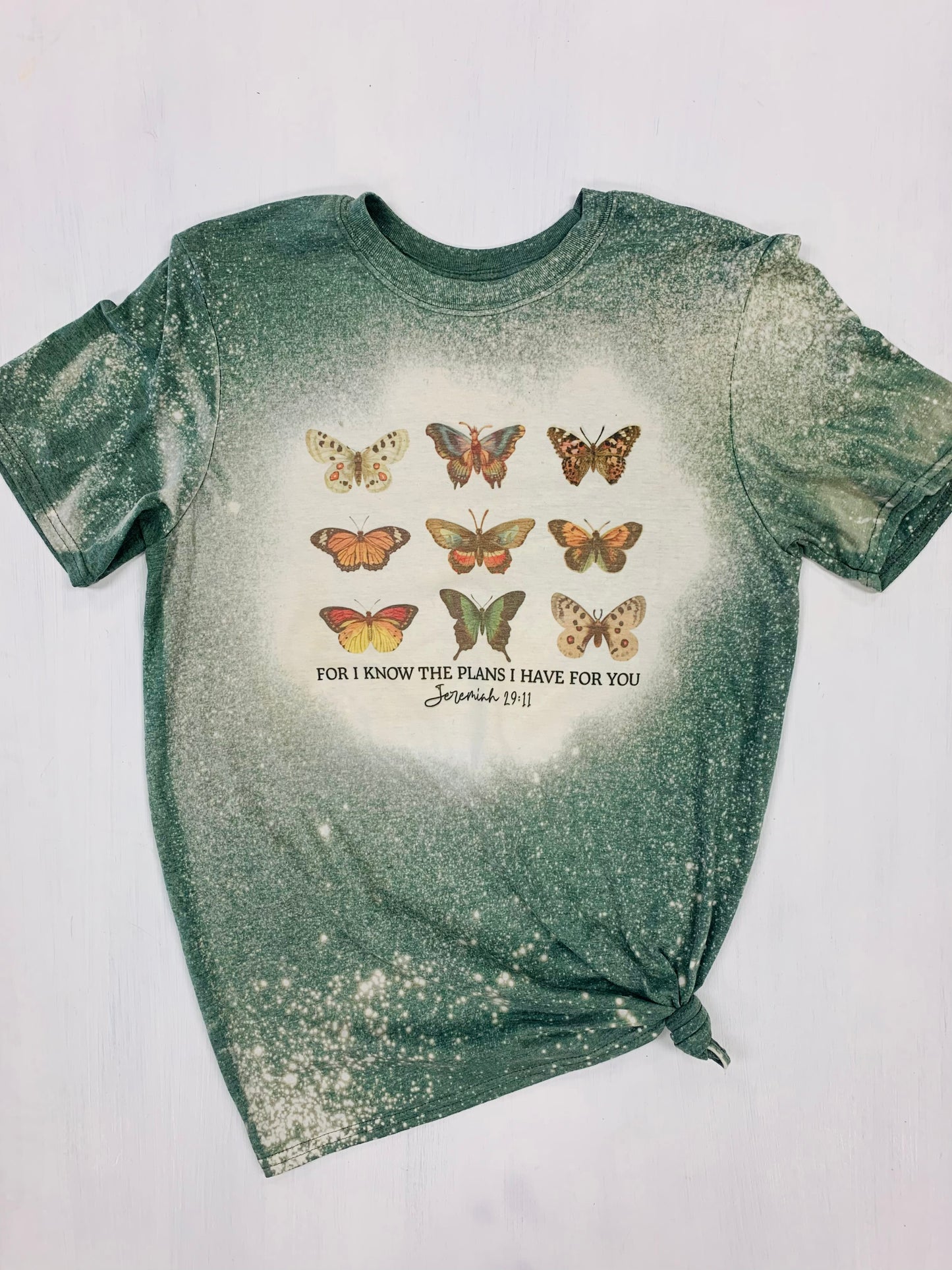 Pre Order Vintage Butterflies Jeremiah 29:11 Bleached Tee