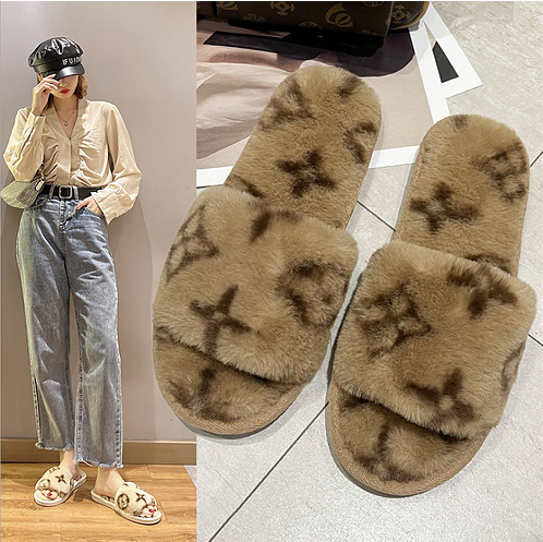 Women's Faux Fur Flat Slipper