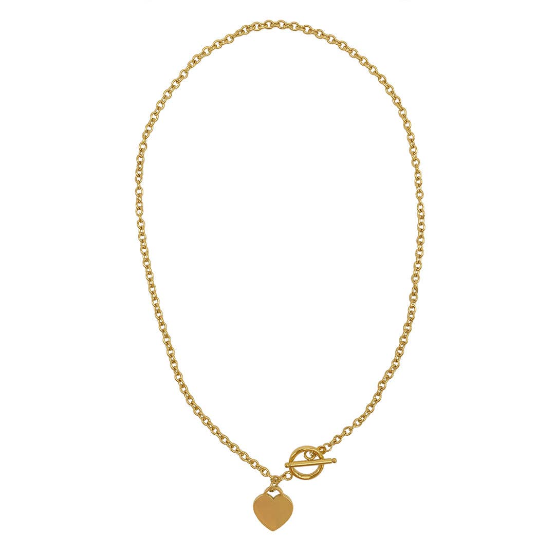 Adornia - Heart Toggle Necklace gold