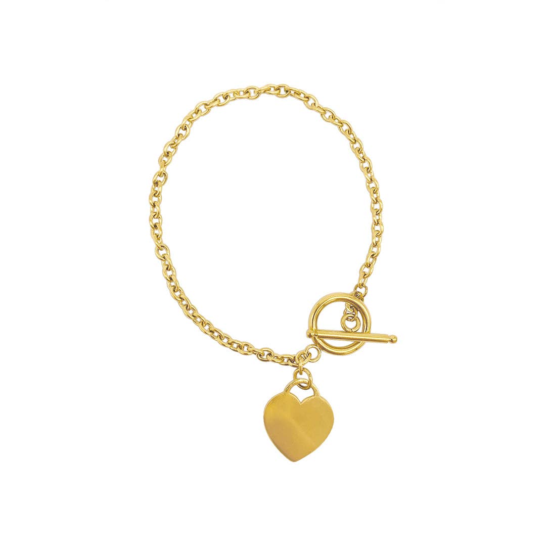 Adornia - Heart Toggle Bracelet gold
