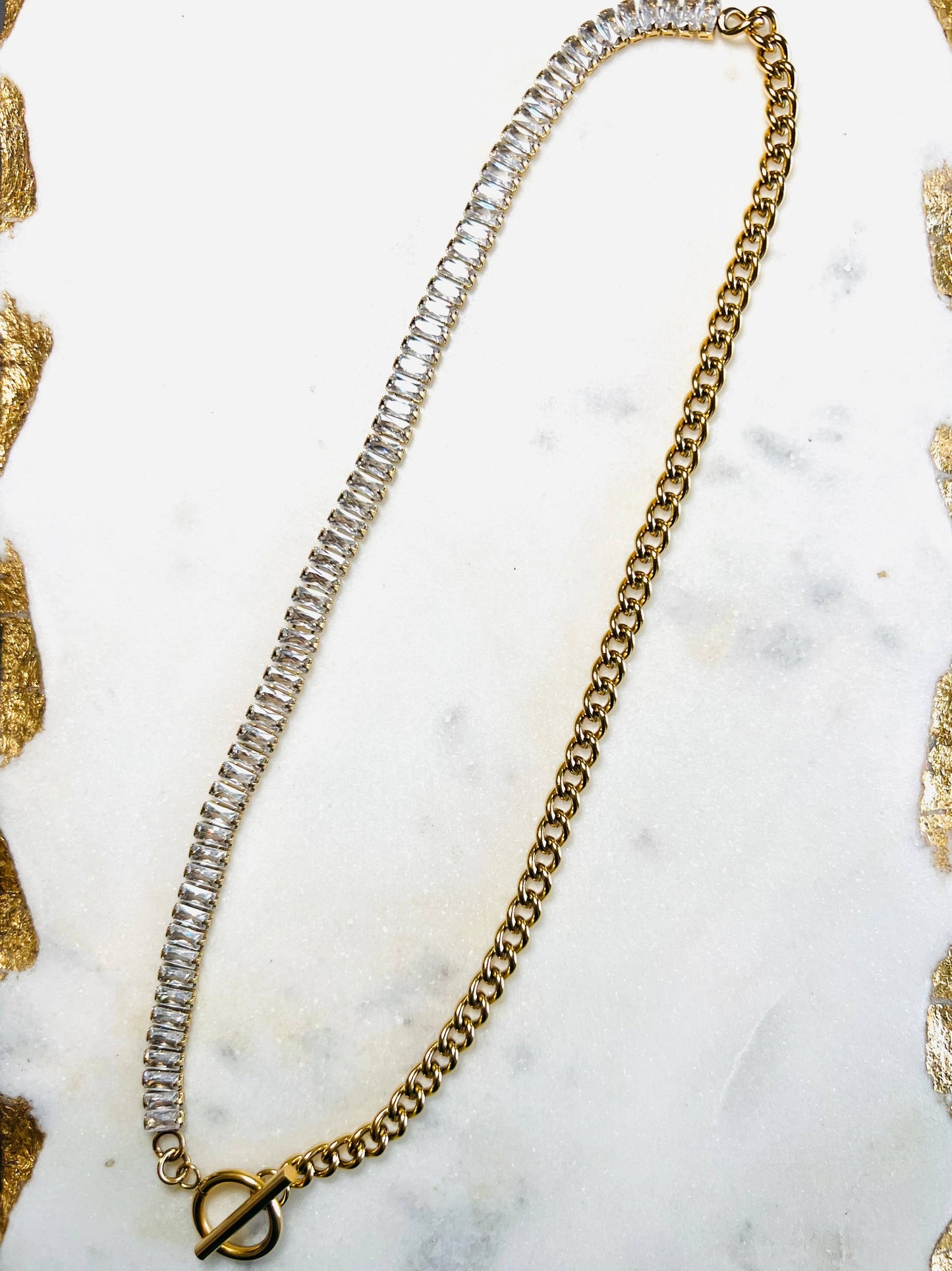 Gisele Mixed Chain Baguette Necklace