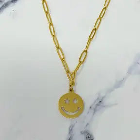 Winking Smiley Face Necklace