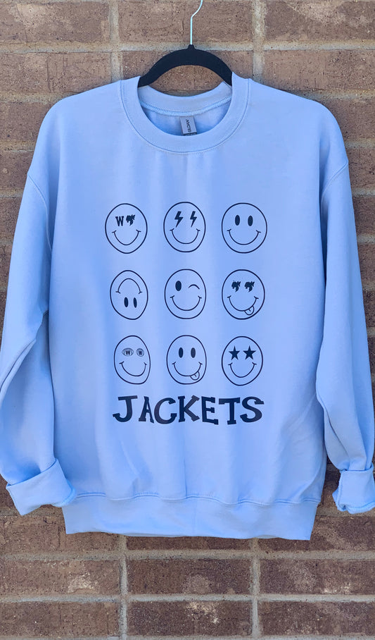 Jackets Smiley Face Sweatshirt-blue