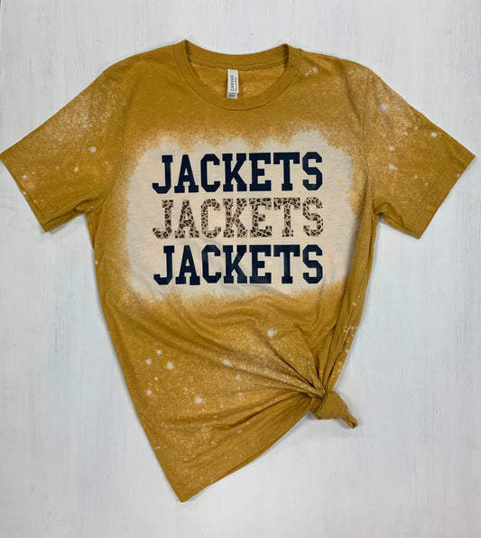Pre Order Adults Bleached Jackets Tee- mustard