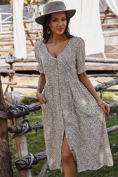 Leopard Print Pocket Dress