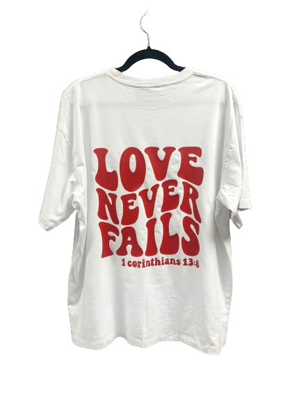 Love Never Fails 13:8 Oversized Tee
