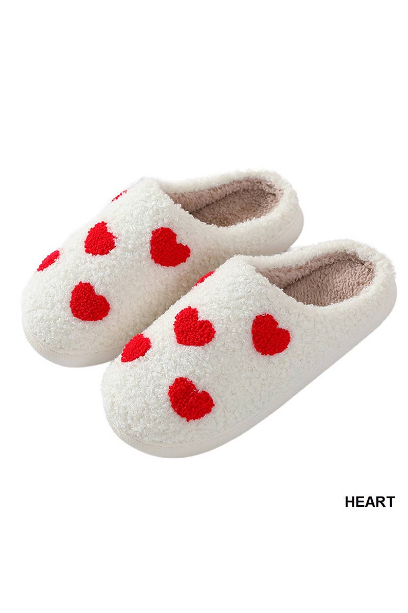 SOFT PLUSH COZY SLIPPERS-Hearts